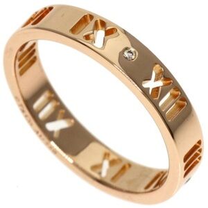 Tiffany & Co 18K Rose Gold Diamond Narrow Atlas
Pierced Ring